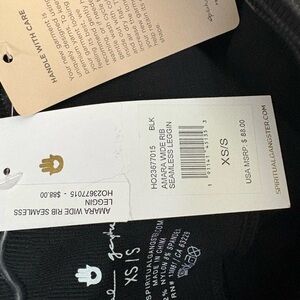 Spiritual Gangster Black Wide Rib Seamless Leggings